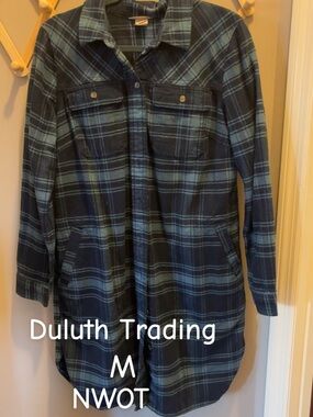 Duluth Trading Co Blue and Black Plaid Mini Dress